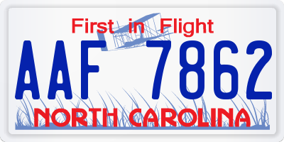 NC license plate AAF7862