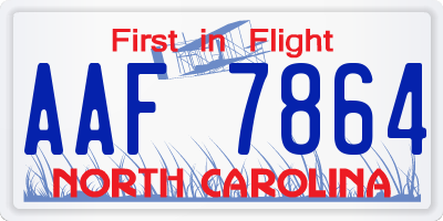 NC license plate AAF7864