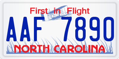 NC license plate AAF7890