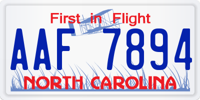 NC license plate AAF7894