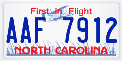 NC license plate AAF7912