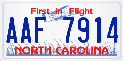 NC license plate AAF7914