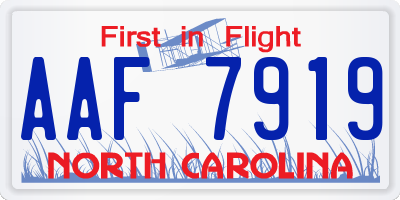 NC license plate AAF7919