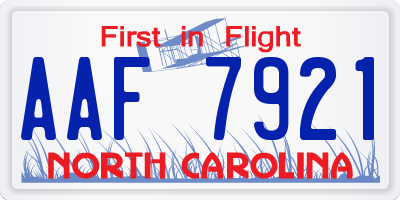 NC license plate AAF7921