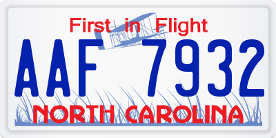 NC license plate AAF7932