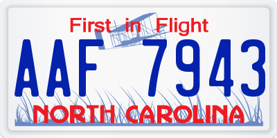 NC license plate AAF7943