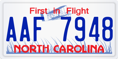 NC license plate AAF7948