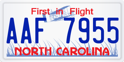 NC license plate AAF7955