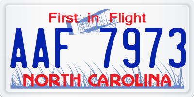 NC license plate AAF7973