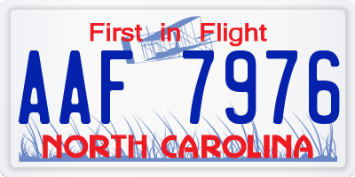 NC license plate AAF7976