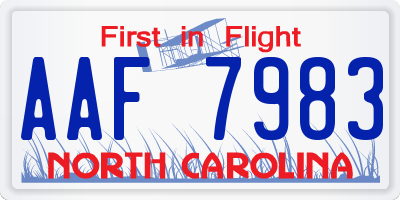 NC license plate AAF7983