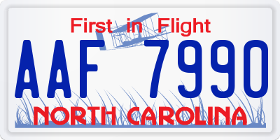NC license plate AAF7990