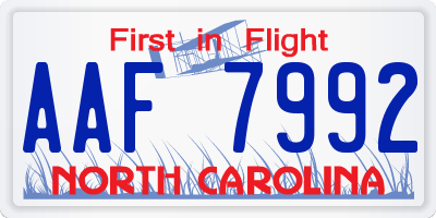 NC license plate AAF7992