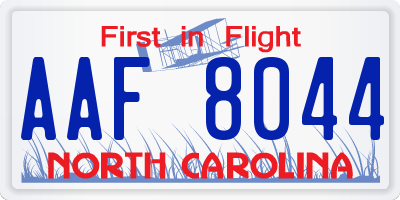 NC license plate AAF8044