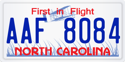 NC license plate AAF8084