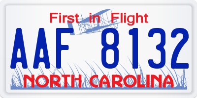NC license plate AAF8132