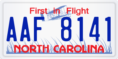 NC license plate AAF8141