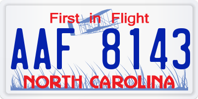 NC license plate AAF8143
