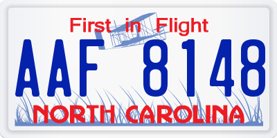 NC license plate AAF8148