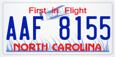 NC license plate AAF8155