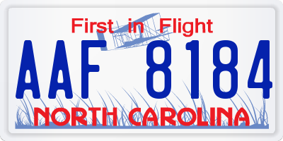NC license plate AAF8184