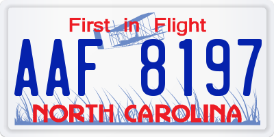 NC license plate AAF8197