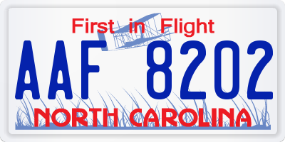 NC license plate AAF8202