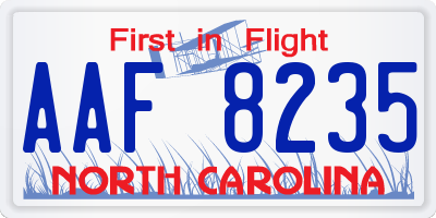 NC license plate AAF8235