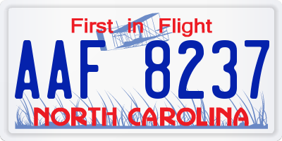 NC license plate AAF8237