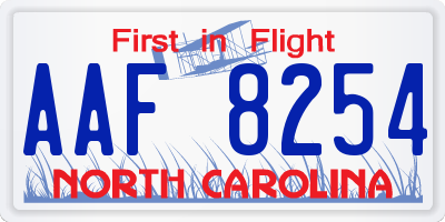NC license plate AAF8254