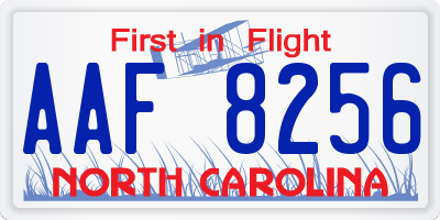 NC license plate AAF8256