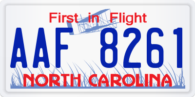 NC license plate AAF8261
