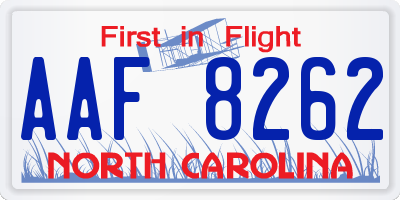 NC license plate AAF8262