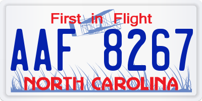 NC license plate AAF8267
