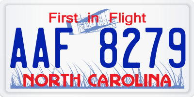 NC license plate AAF8279