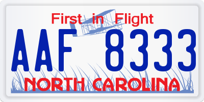 NC license plate AAF8333