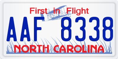 NC license plate AAF8338
