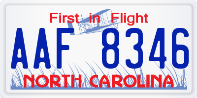 NC license plate AAF8346