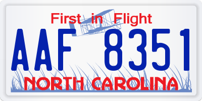 NC license plate AAF8351
