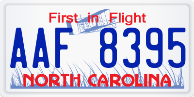 NC license plate AAF8395