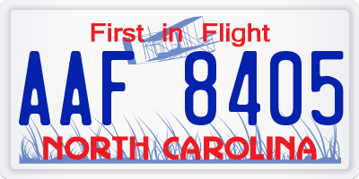 NC license plate AAF8405