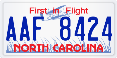 NC license plate AAF8424