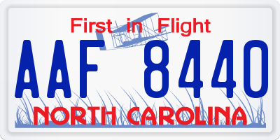 NC license plate AAF8440