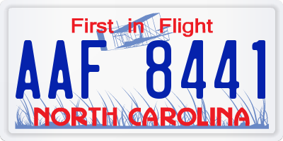 NC license plate AAF8441
