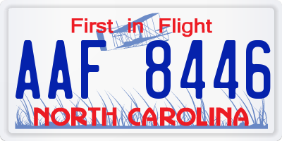 NC license plate AAF8446