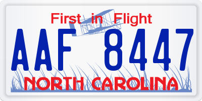 NC license plate AAF8447