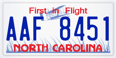 NC license plate AAF8451