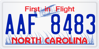 NC license plate AAF8483