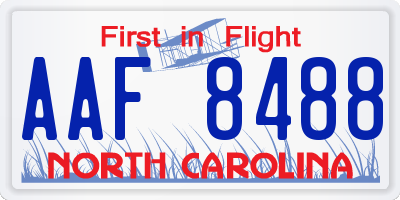 NC license plate AAF8488