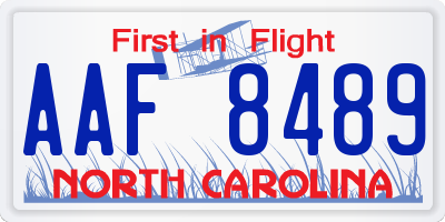 NC license plate AAF8489
